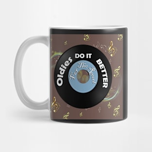 Funny Vinyl Record Music Lover Gifts, For The Record: Oldies Do It Better Classic Rock Music Mug